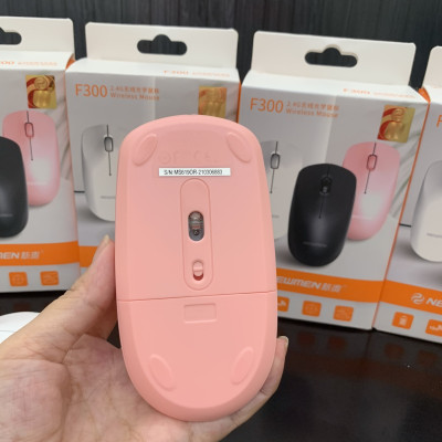 Chuột Không Dây Newmen F300 Pink ( Màu Hồng) Kèm Lót Chuột Hình Thỏ - Hàng Chính Hãng
