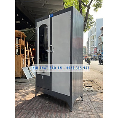 Tủ sắt quần áo  ngang 0.9m cao 1m8