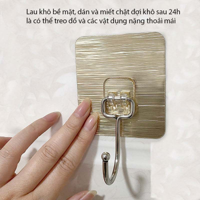 Móc Dán Tường Siêu Dính Chịu Lực Inox 304, Móc Dính Tường Treo Đồ Quần Áo Đồ Dùng Đa Năng Tiện Ích