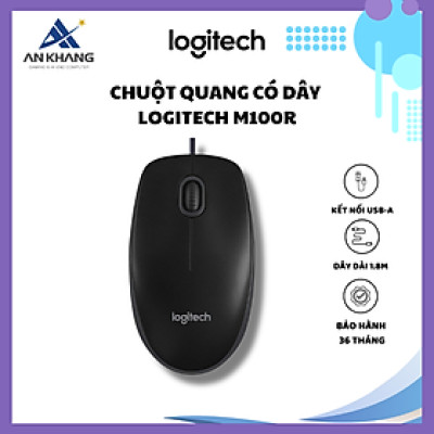 Chuột Quang có dây Logitech M100r - Hàng Chính Hãng - Bảo Hành 36 Tháng