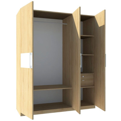TỦ QUẦN ÁO GỖ CÔNG NGHIỆP 3 CÁNH OHAHA - TQA024