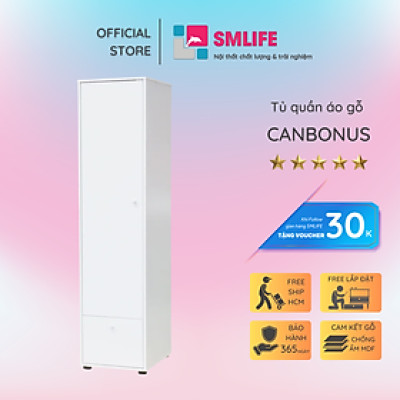 Tủ quần áo hiện đại bằng gỗ công nghiệp MDF cao cấp SMLIFE Canbonus