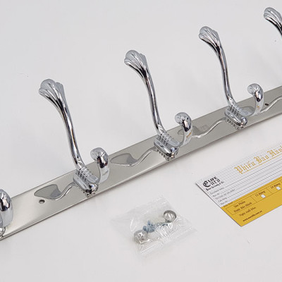 Móc treo áo 5 chấu hoa văn Inox Eurolife EL-M2 (Trắng bạc)