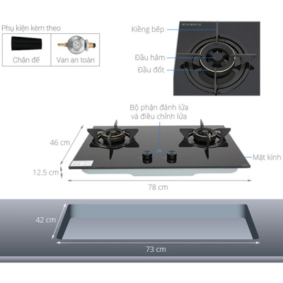 Bếp Gas Âm Electrolux EHG7230BE (78cm)