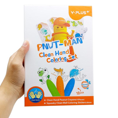 Hộp 12 Màu Sáp Peanut Và Tranh Tô Màu Dán Tường - Y Plus+ CP210600