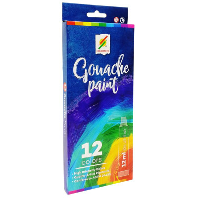 Hộp 12 Tuýp Màu Vẽ Gouache Paint 12 ml - Colormate 113264