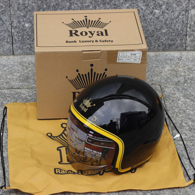 Nón bảo hiểm 3/4 ROYAL M139 có kính âm V10 ĐEN