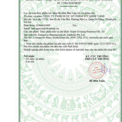 Bộ Sản Phẩm Đẹp Da, Giảm Nám: Hyper Evening Primrose Oil, Serum Vàng Nhau Thai Cừu 50ml