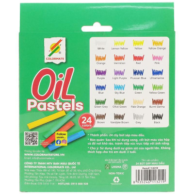 Hộp 24 Bút Sáp Màu Dầu - Colormate 113219