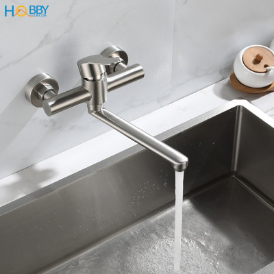 Vòi rửa chén nóng lạnh gắn tường Inox 304 Hobby Home Decor ANL1