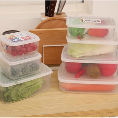 Combo 02 hộp nhựa cao cấp bảo quản thực phẩm Nakaya hình chữ nhật - Nội địa Nhật Bản