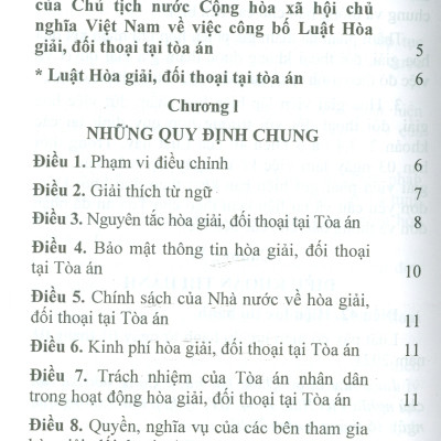Luật Hòa Giải, Đối Thoại Tại Tòa Án
