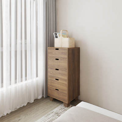 HAPPY FURNITURE , ALVA - Tủ lưu trữ 5 ngăn kéo , THK_229 , 50cm x 45cm x 110cm DxRxC