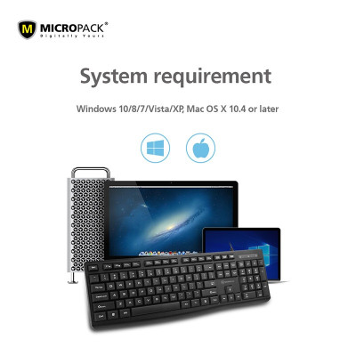 Bàn Phím Có Dây MicroPack OFFICE LITE 2 K-206 Với 12 Phím Đa Phương Tiện Tương Thích HĐH Windows/ MacOs Hàng Chính Hãng