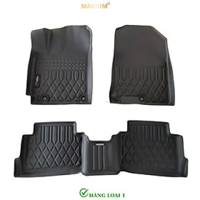 Thảm lót sàn xe ô tô sd Hyundai Kona 2018 - 2022 Nhãn hiệu Macsim chất liệu nhựa TPE cao cấp màu đen