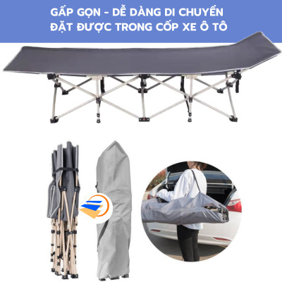 Giường gấp nhỏ gọn, dễ dàng mang theo, thích hợp nhiều không gian văn phòng, cắm trại, thư giãn, chính hãng Nikita