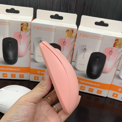Chuột Không Dây Newmen F300 Pink ( Màu Hồng) Kèm Lót Chuột Hình Thỏ - Hàng Chính Hãng