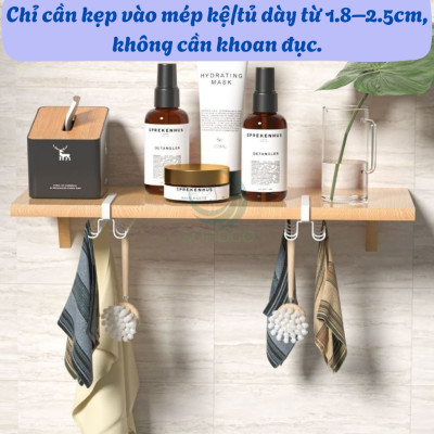 Móc Treo Đa Năng Gắn Dưới Kệ Bếp 10 MóC- Giá Treo Đồ Nhà Bếp Thông Minh Móc Treo Dưới Gầm Tủ – Tiết Kiệm Không Gian Kệ Treo Dụng Cụ Nhà Bếp Gắn Tủ Móc Treo Ly Tách và Đồ Nhà Bếp Dưới Kệ 10 Móc