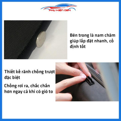 Bộ 4 rèm chắn nắng nam châm Accent 2018-2019-2020 khung cố định chống tia UV