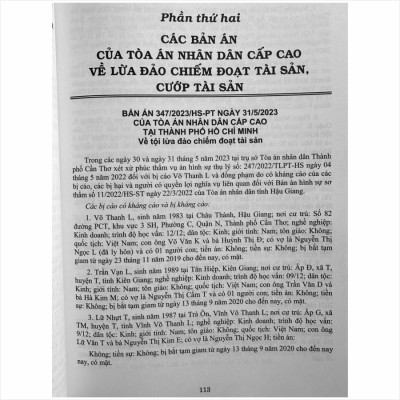 Sách Tuyển Tập Các Bản Án Của Tòa Án Nhân Dân Cấp Cao về Hình Sự và Tố Tụng Hình Sự (dành cho Thẩm phán, Thẩm tra viên, Hội thẩm, Kiểm sát viên, Luật sư và các học viên tư pháp) - V2444A