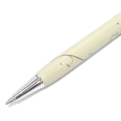 Bút Bi Kim Loại Nắp Vặn Cao Cấp Hoa Nâu Mực Xanh - Pentel B811N1