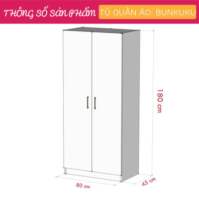 Tủ để quần áo bằng gỗ cao cấp SMLIFE Bunbuku