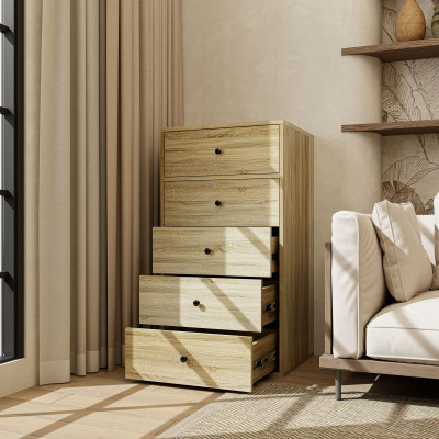 HAPPY FURNITURE , ZACY - Tủ lưu trữ 5 ngăn kéo , THK_216 , 55cm x 45cm x 102cm DxRxC, Sản phẩm phổ thông