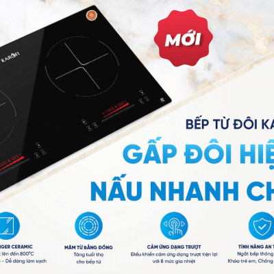Bếp điện từ đôi Karofi KIC-D63 4.000W 8 mức công suất - Miễn phí vận chuyển toàn quốc - Bảo hành 24 tháng - Hàng chính hãng