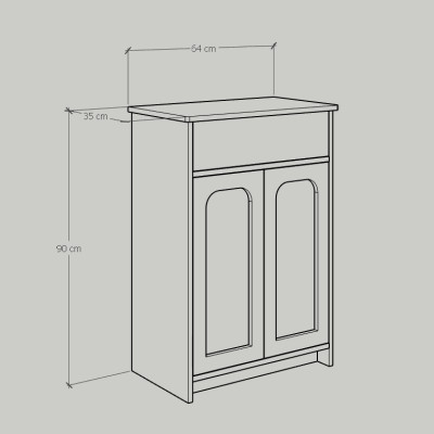 [Happy Home Furniture] NOMIA , Tủ lưu trữ 2 cửa mở , 64cm x 35cm x 90cm ( DxRxC), TCM_036