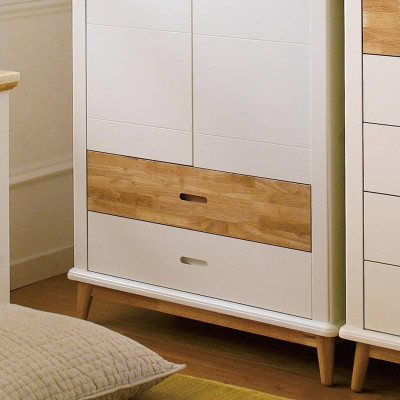 Tủ Quần Áo 2 Cánh Vivid Gỗ Tự Nhiên 1M0 Ibie BSW2VIVR10 - Trắng (100 x 60 cm)