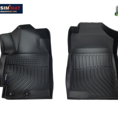 Thảm lót sàn xe ô tô Hyundai Accent 2017- nay Nhãn hiệu Macsim chất liệu nhựa TPE cao cấp màu đen