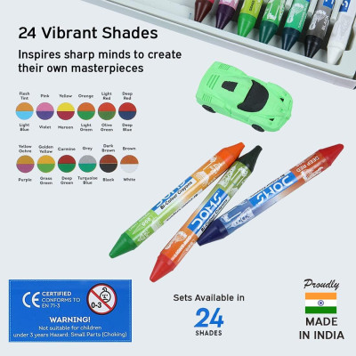 Hộp 12 Bút Sáp Màu 2 Đầu Bi-Colour Wax Crayons - DOMS 7495