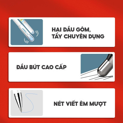 Hộp 20 Bút Gel Xóa Được 0.5 mm - Thiên Long TP-GELE-002 - Mực Tím