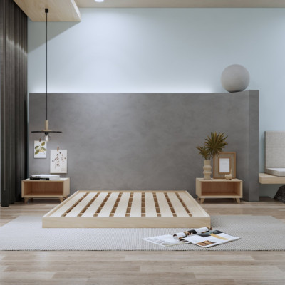 Giường ngủ gỗ CT11 Juno Sofa màu vàng nhạt 