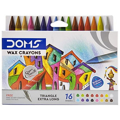 Hộp 16 Bút Sáp Màu Thân Tam Giác - DOMS 8101