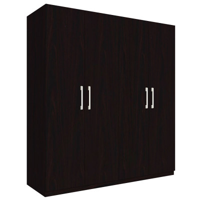 Tủ quần áo gỗ MDF Tundo 4 cánh 2 ngăn treo màu nâu đậm 180 x 55 x 220cm