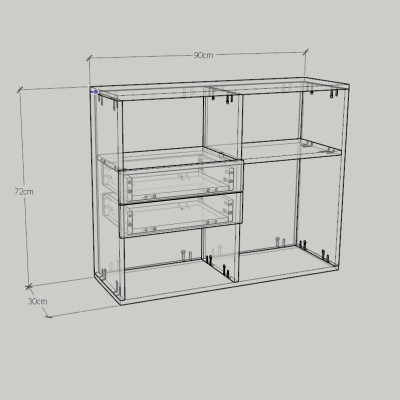 [Happy Home Furniture] WESLEY, Tủ trang trí - 2 hộc kéo ,  90cm x 30cm x 72cm ( DxRxC), THK_047