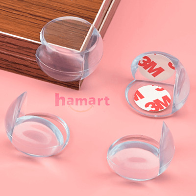 SET 2 Nút Silicone Bọc Cạnh Bàn Ghế Bịt Góc Chống Va Đập Bảo Vệ An Toàn Cho Bé Tròn & Vuông Keo Dán 3M