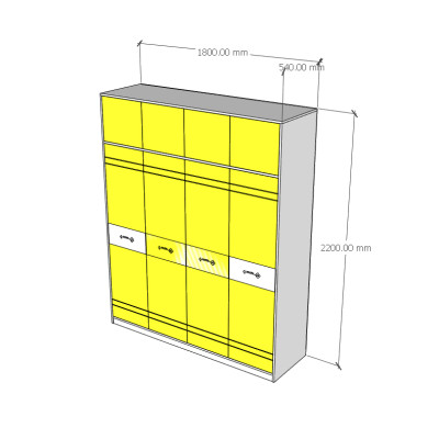[Happy Home Furniture] TAKO, Tủ quần áo 8 cửa mở , 180cm x 54cm x 220cm ( DxRxC), TCM_141