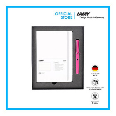 Lamy Notebook A5 Softcover White + Lamy Safari Pink - GSNSa0028