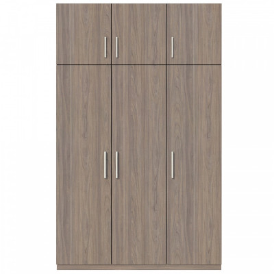 Tủ quần áo gỗ MDF Tundo 3 cánh 2 ngăn kéo màu xám 140 x 55 x 260cm