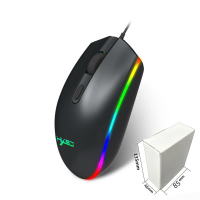 Chuột led cho máy tính Chuột có dây giá Tốt, đèn RGB 1600 DPI Đen, hoạ tiết bắt mắt Dây Dài 1m4 Thiết Kế Ôm Tay Thuận Cả 2 Tay Văn Phòng USB Cho Máy Tính Laptop Tivi - Hàng Nhập Khẩu