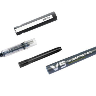 Bút Mực Nước Pilot 0.5mm Hi-Tech V5 Cartridge System BXC-V5-B-BGD - Mực Đen