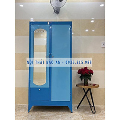 Tủ sắt quần áo ngang 0.9m cao 1m8