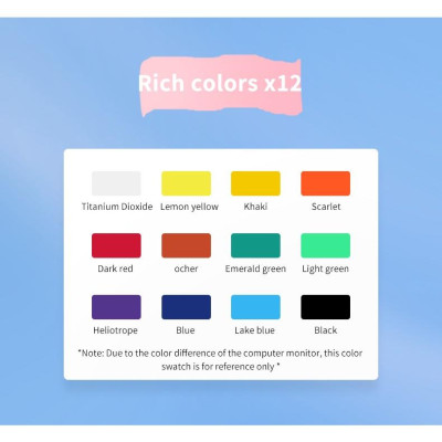 Màu bột Gouache dạng tuýp 12ml BAOKE - 12/18/24 màu - 1 hộp -WP802