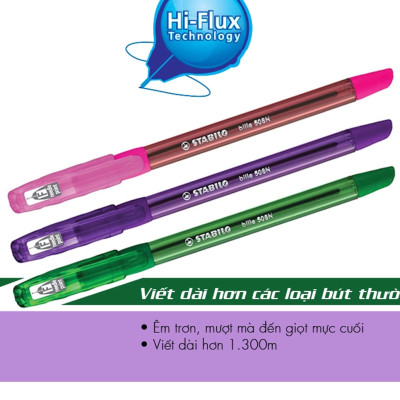 Hộp Bút bi STABILO Bille 508N F/XF - Hộp 10 bút màu đỏ, 0.5mm ( 508NXF/10-RD)