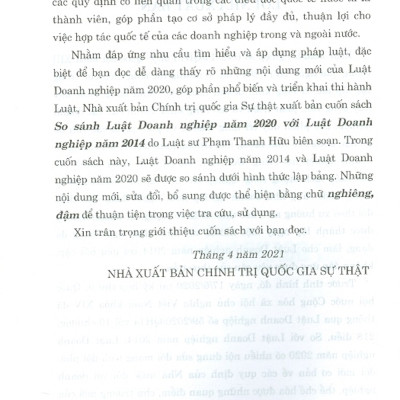 So Sánh Luật Doanh Nghiệp Năm 2020 Với Luật Doanh Nghiệp Năm 2014 
