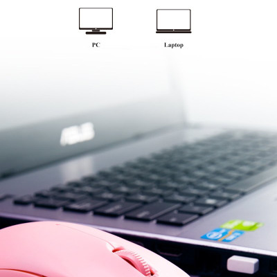 Chuột Không Dây Newmen F300 Pink ( Màu Hồng) Kèm Lót Chuột Hình Thỏ - Hàng Chính Hãng