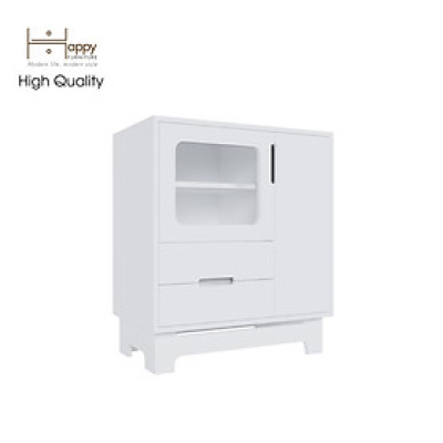 [Happy Home Furniture] MOLLY, Tủ lưu trữ cửa kính 2 cánh mở - 2 ngăn kéo, 72cm x 40cm x 82cm ( DxRxC), TCM_110