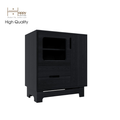 [Happy Home Furniture] MOLLY, Tủ lưu trữ cửa kính 2 cánh mở - 2 ngăn kéo, 72cm x 40cm x 82cm ( DxRxC), TCM_110